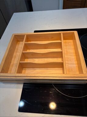 Gorham Wood Silverware Flatware Drawer Organizer Tray 6 Sections 16” X 12” X 3”